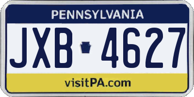 PA license plate JXB4627