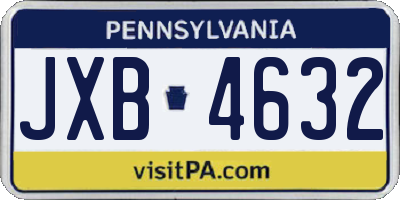 PA license plate JXB4632