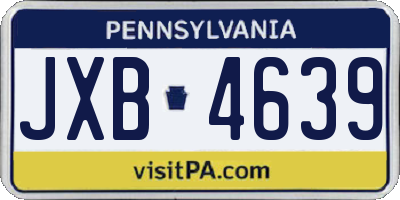 PA license plate JXB4639