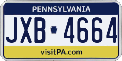 PA license plate JXB4664
