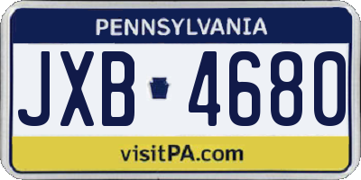 PA license plate JXB4680