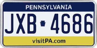 PA license plate JXB4686