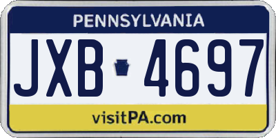 PA license plate JXB4697