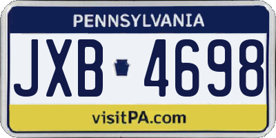 PA license plate JXB4698