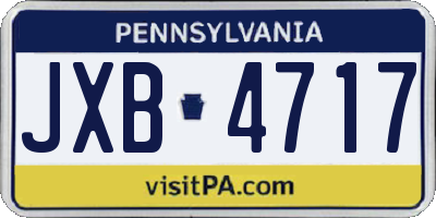 PA license plate JXB4717