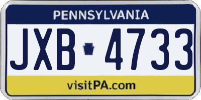 PA license plate JXB4733