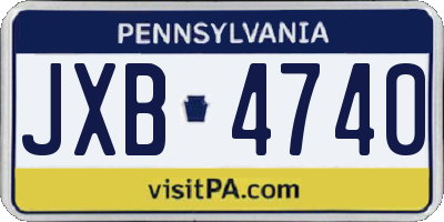 PA license plate JXB4740