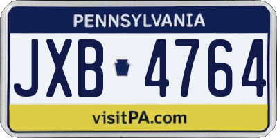 PA license plate JXB4764