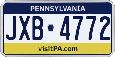 PA license plate JXB4772