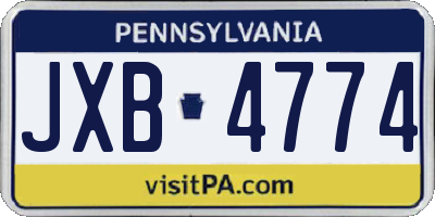 PA license plate JXB4774