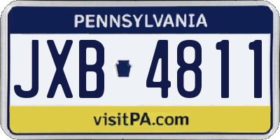 PA license plate JXB4811