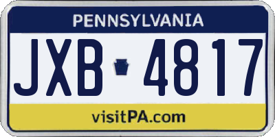 PA license plate JXB4817