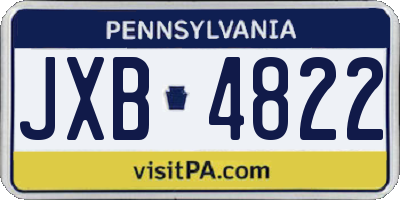 PA license plate JXB4822