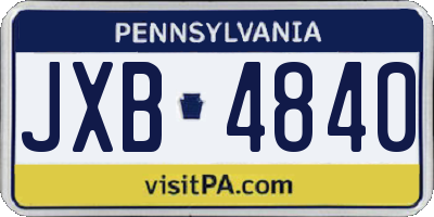 PA license plate JXB4840