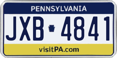 PA license plate JXB4841
