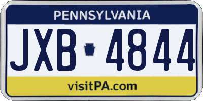 PA license plate JXB4844