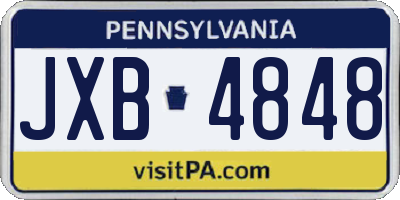 PA license plate JXB4848