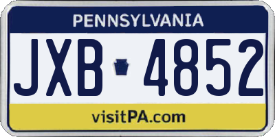 PA license plate JXB4852