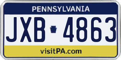 PA license plate JXB4863