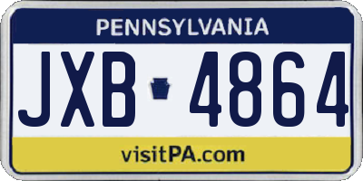 PA license plate JXB4864