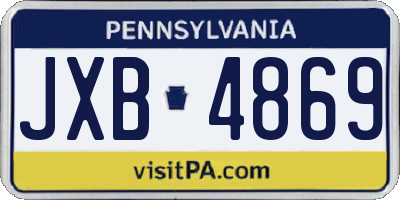 PA license plate JXB4869