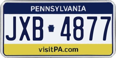 PA license plate JXB4877