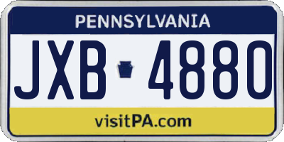 PA license plate JXB4880