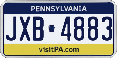 PA license plate JXB4883