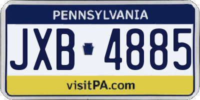 PA license plate JXB4885