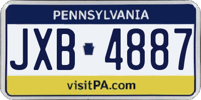 PA license plate JXB4887