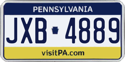 PA license plate JXB4889