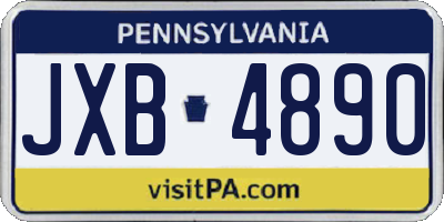 PA license plate JXB4890