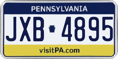 PA license plate JXB4895