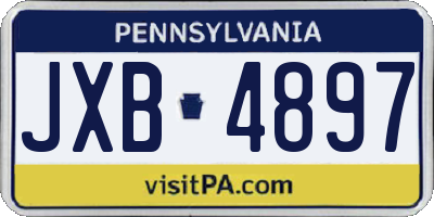 PA license plate JXB4897