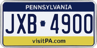 PA license plate JXB4900