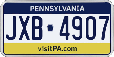 PA license plate JXB4907