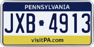 PA license plate JXB4913