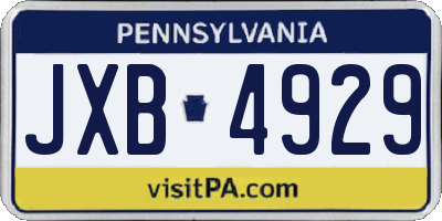 PA license plate JXB4929