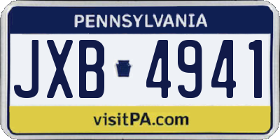 PA license plate JXB4941