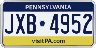 PA license plate JXB4952