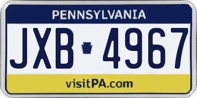 PA license plate JXB4967
