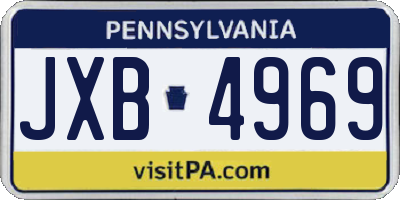 PA license plate JXB4969