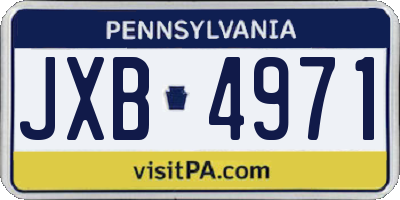 PA license plate JXB4971