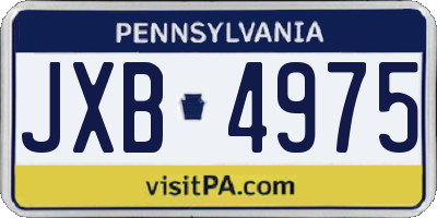 PA license plate JXB4975