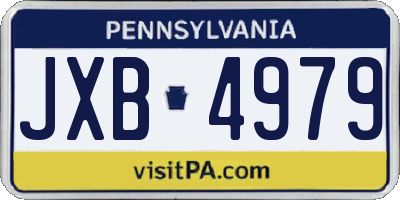 PA license plate JXB4979