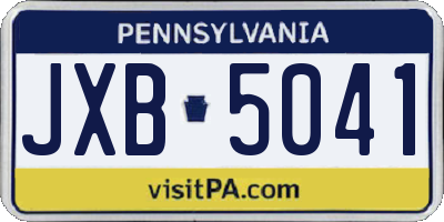 PA license plate JXB5041
