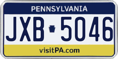 PA license plate JXB5046