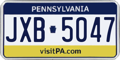 PA license plate JXB5047