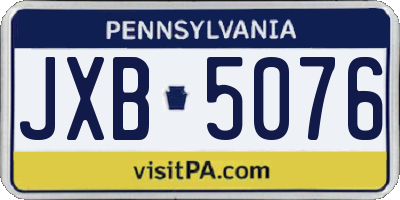 PA license plate JXB5076