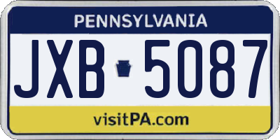 PA license plate JXB5087